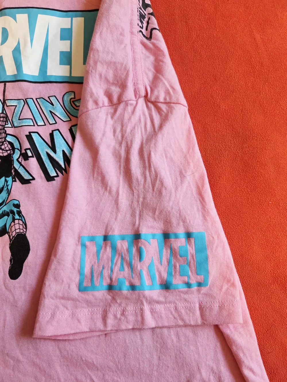 MARVEL Spider-Man Comic Panels Graphic T-Shirt Unisex XL  Pink